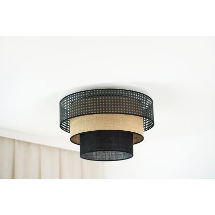 Brilagi - Plafon DAKOTA LUNETA 1xE27/15W/230V śr. 45 cm czarny/beżowy
