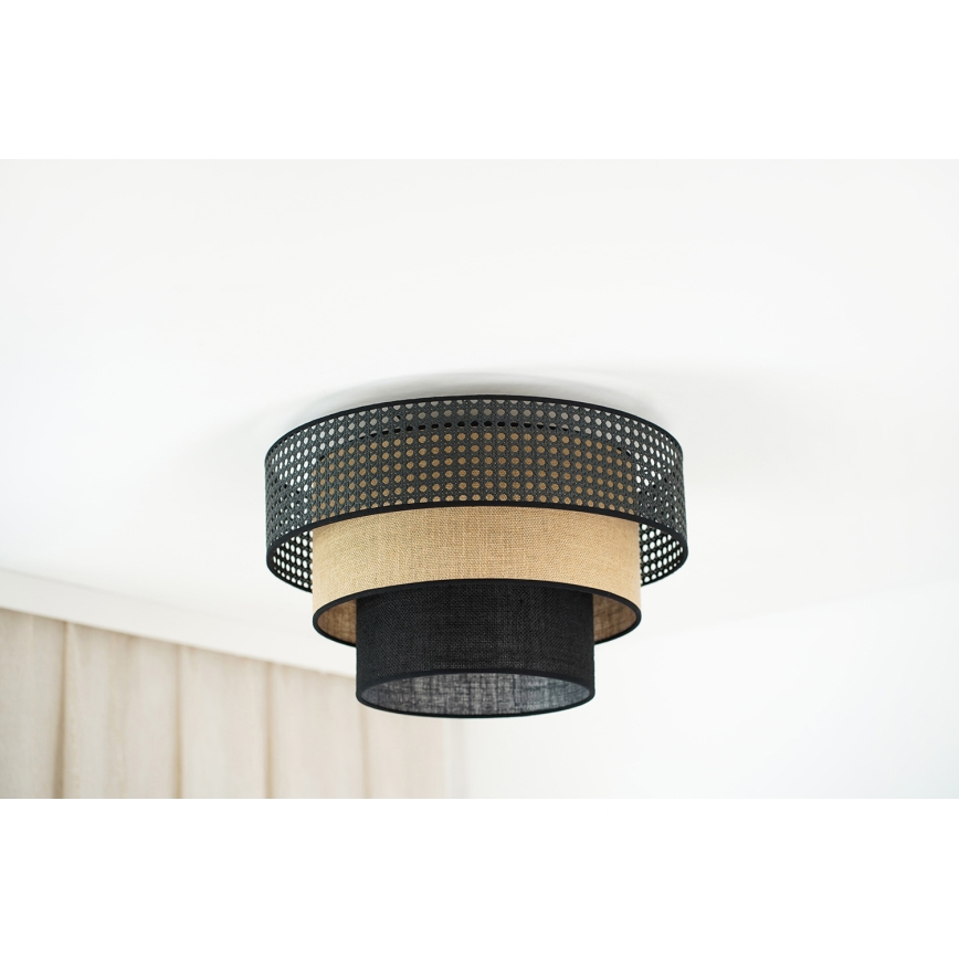 Brilagi - Plafon DAKOTA LUNETA 1xE27/15W/230V śr. 45 cm czarny/beżowy