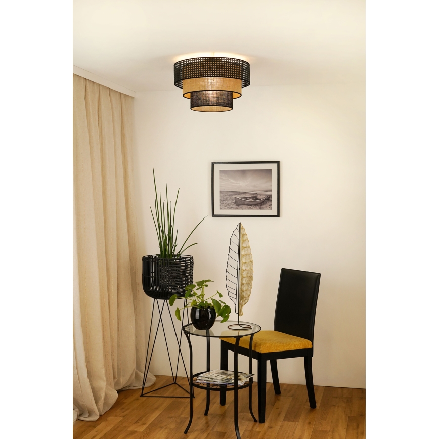 Brilagi - Plafon DAKOTA LUNETA 1xE27/15W/230V śr. 45 cm czarny/beżowy