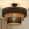BRILAGI - Plafon DAKOTA LUNETA 1xE27/15W/230V śr. 45 cm czarny/rattan