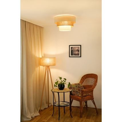 Brilagi - Plafon DENVER LUNETA 1xE27/15W/230V śr. 45 cm beżowy/brązowy/kremowy