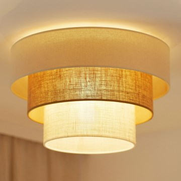 Brilagi - Plafon DENVER LUNETA 1xE27/15W/230V śr. 45 cm beżowy/brązowy/kremowy