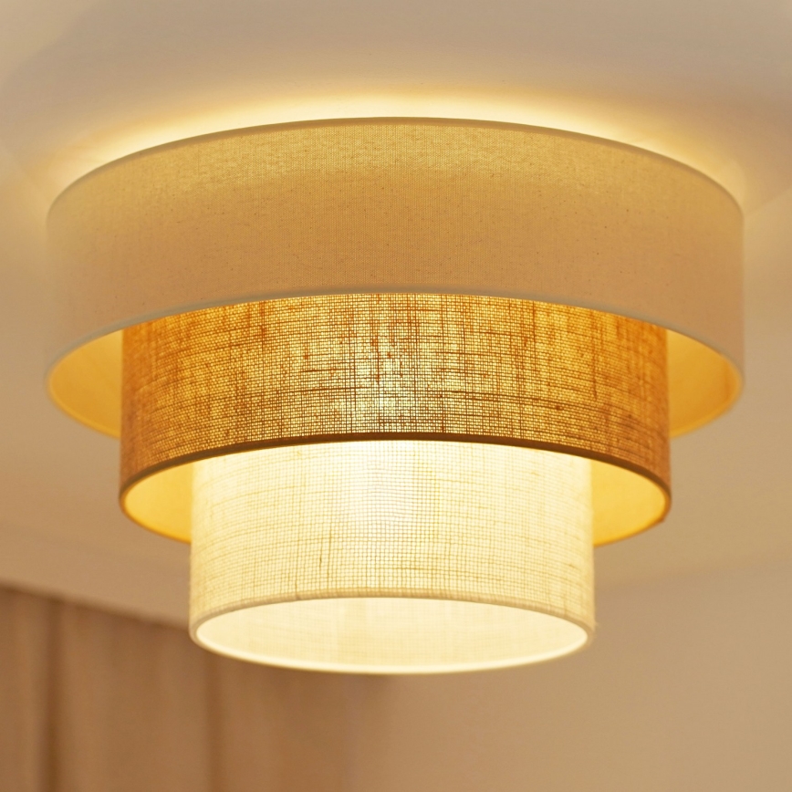 Brilagi - Plafon DENVER LUNETA 1xE27/15W/230V śr. 45 cm beżowy/brązowy/kremowy