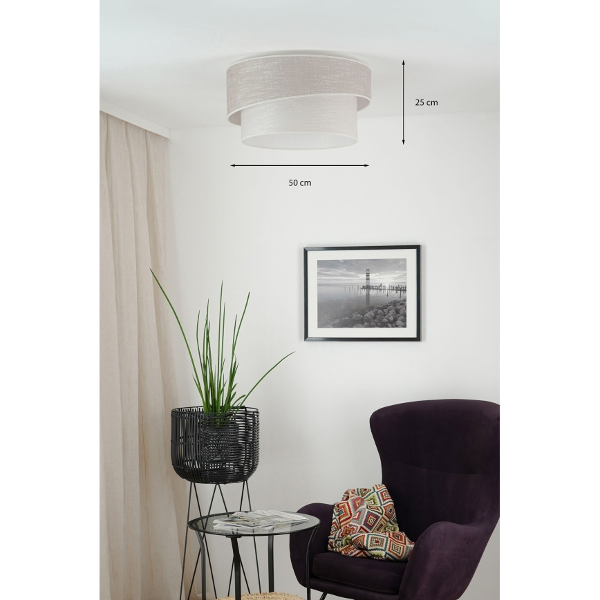 Brilagi - Plafon DOVER SHINE 1xE27/15W/230V śr. 50 cm szary/kremowy