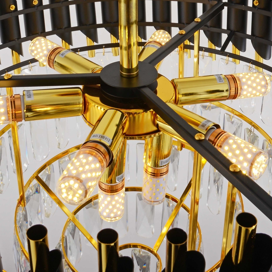 BRILAGI - Plafon ECLIPSE 9xE14/10W/230V śr. 58 cm złota/czarna