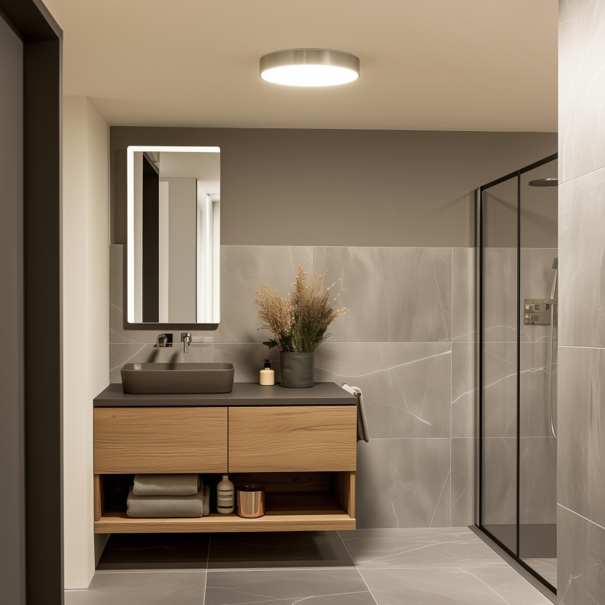 BRILAGI - LED lampa sufitowa do łazienki POOL LED/36W/230V 3000/4000/5500K śr. 40 cm IP54 matowy chrom