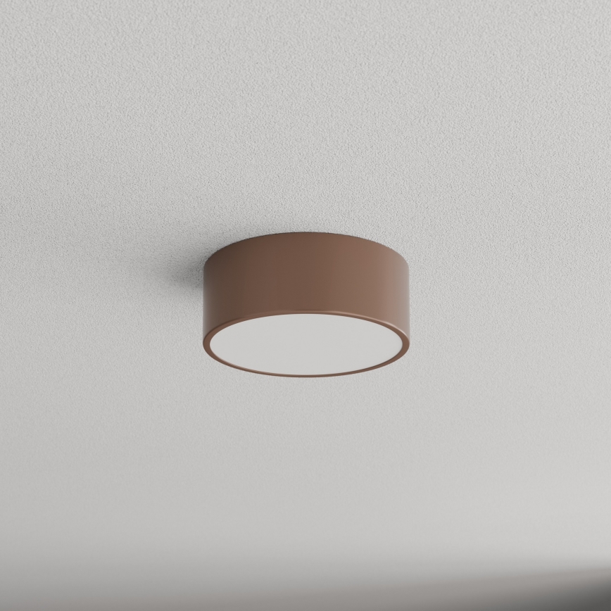 Brilagi - Sufitowa lampa łazienkowa z czujnikiem ruchu i zmierzchu CLARE 1xE27/24W/230V Ø 20 cm brązowa IP54
