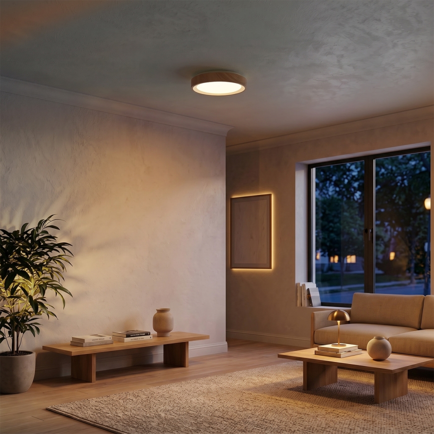 Brilagi - LED lampa sufitowa FLOCO LED/24W/230V śr. 30 cm dekor drewna/biały