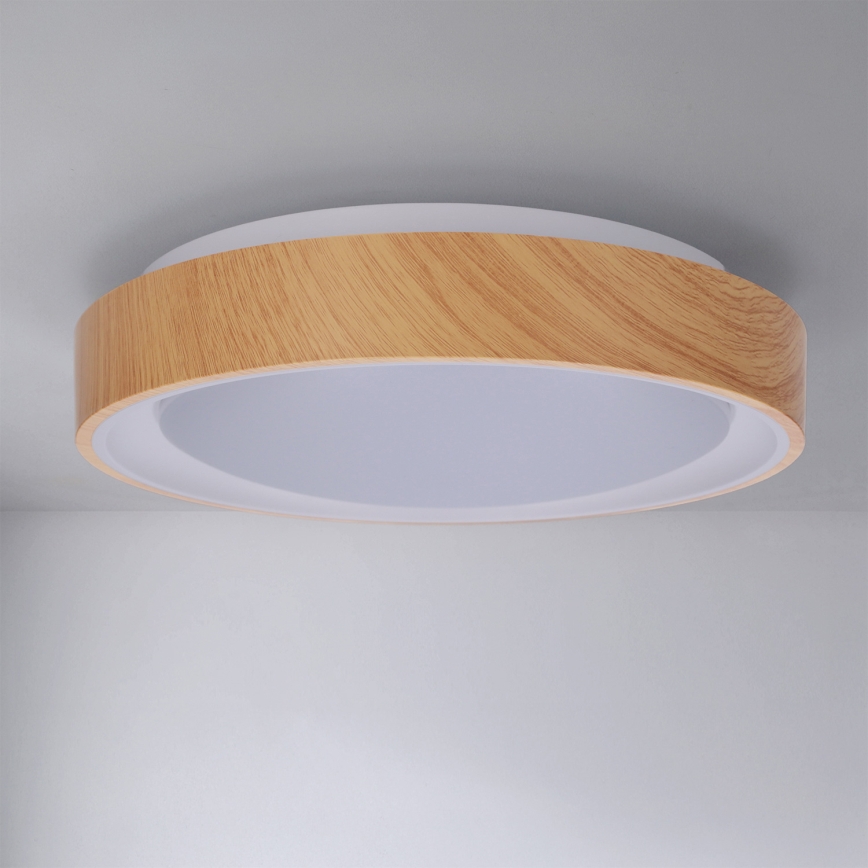 Brilagi - LED lampa sufitowa FLOCO LED/24W/230V śr. 30 cm dekor drewna/biały