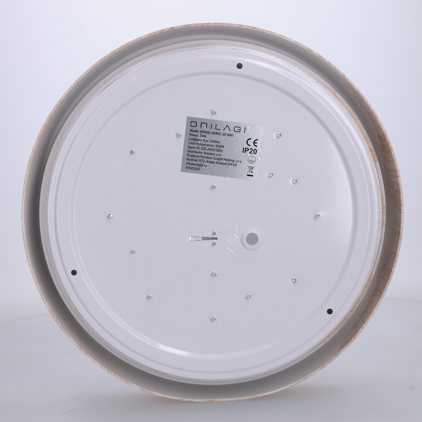 Brilagi - LED lampa sufitowa FLOCO LED/24W/230V śr. 30 cm dekor drewna/biały