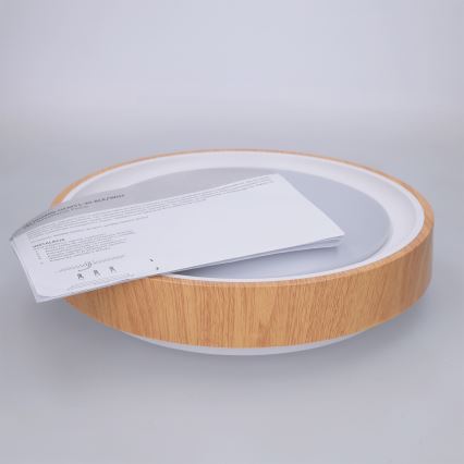 Brilagi - LED lampa sufitowa FLOCO LED/24W/230V śr. 30 cm dekor drewna/biały