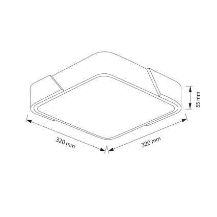 Brilagi - Plafon LED PILANA LED/24W/230V dąb/czarny 32x32 cm
