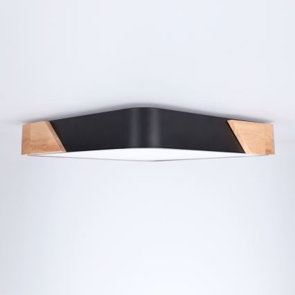 Brilagi - Plafon LED PILANA LED/24W/230V dąb/czarny 32x32 cm