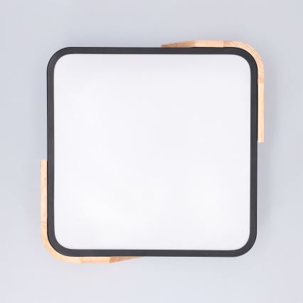 Brilagi - Plafon LED PILANA LED/24W/230V dąb/czarny 32x32 cm
