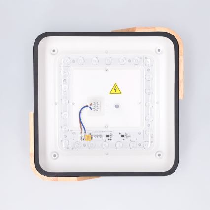 Brilagi - Plafon LED PILANA LED/24W/230V dąb/czarny 32x32 cm