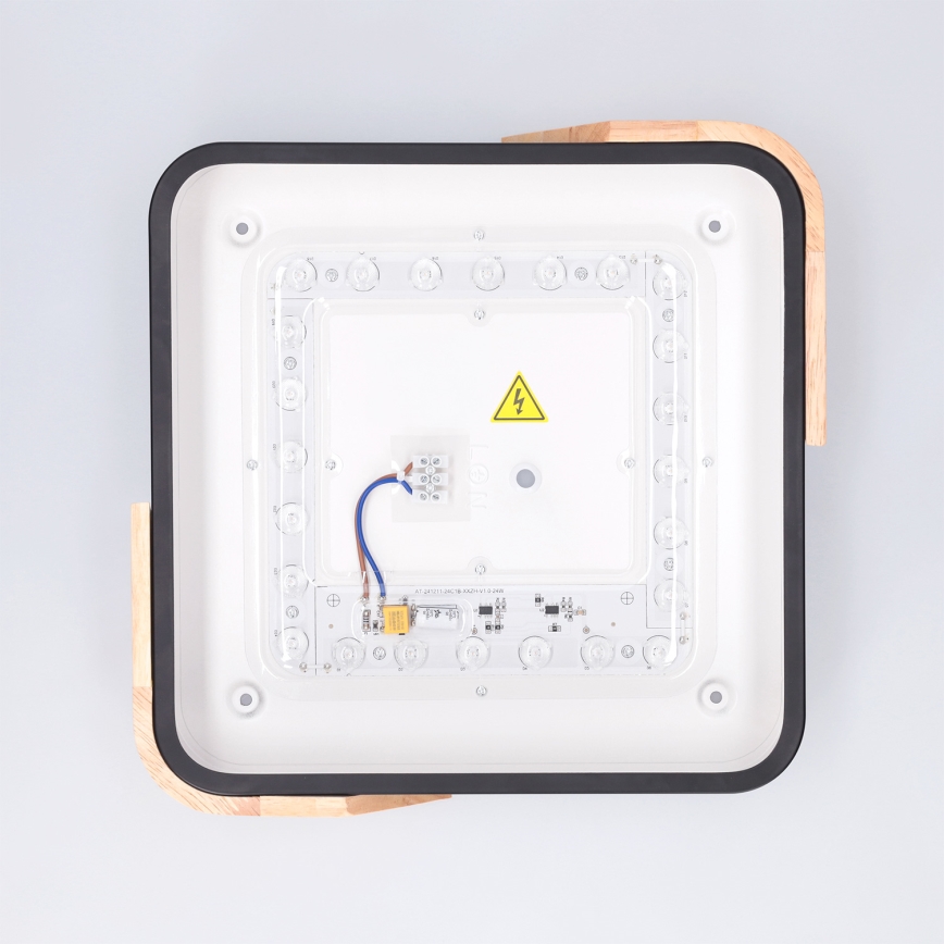 Brilagi - Plafon LED PILANA LED/24W/230V dąb/czarny 32x32 cm