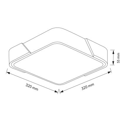 Brilagi - Plafon LED PILANA LED/24W/230V dąb/czarny 32x32 cm