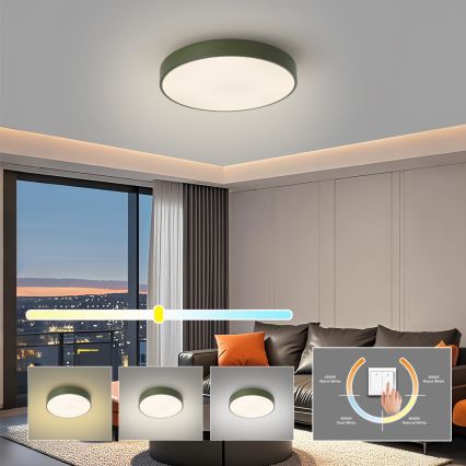 Brilagi - Plafon sufitowy POOL LED/36W/230V 3000/4000/6000K śr. 30 cm zielony