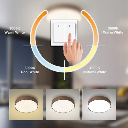 Brilagi - Oprawa sufitowa LED POOL LED/60W/230V 3000/4000/6000K śr. 50 cm brązowa