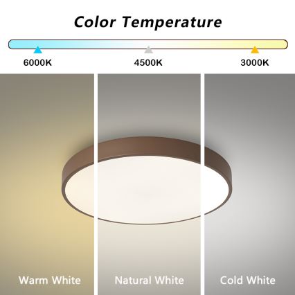 Brilagi - Oprawa sufitowa LED POOL LED/60W/230V 3000/4000/6000K śr. 50 cm brązowa