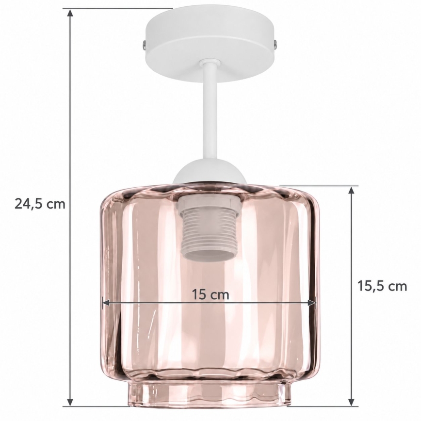 BRILAGI - LED lampa sufitowa natynkowa RETRO GLASS 1xE27/60W/230V śr. 15 cm biały/dymiony beż