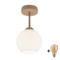 BRILAGI - Plafon LED RETRO GLASS 1xE27/60W/230V śr. 15 cm beżowy/biały