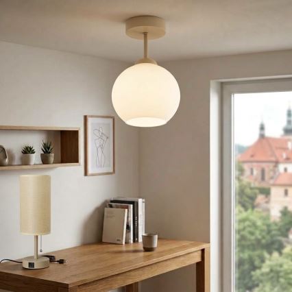 BRILAGI - Plafon LED RETRO GLASS 1xE27/60W/230V śr. 15 cm beżowy/biały