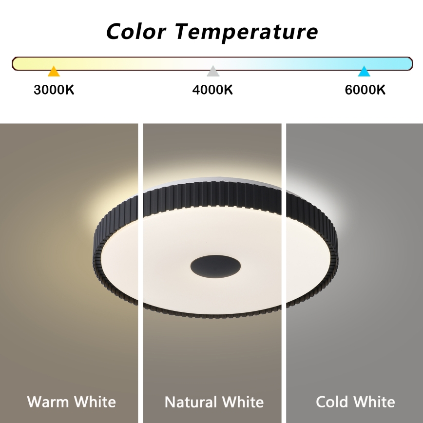 Brilagi - Ściemnialna lampa sufitowa CORVO LED/72W/230V 3000–6000K czarna śr. 50 cm + zdalne sterowanie