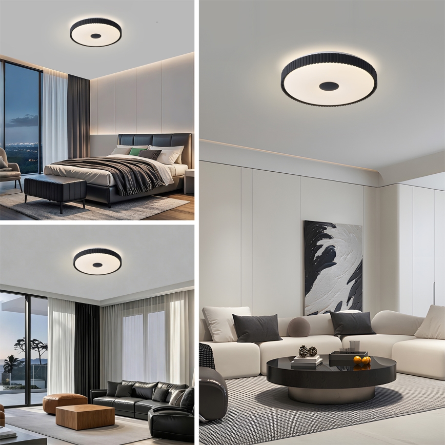 Brilagi - Ściemnialna lampa sufitowa CORVO LED/72W/230V 3000–6000K czarna śr. 50 cm + zdalne sterowanie