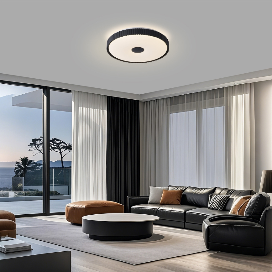 Brilagi - Ściemnialna lampa sufitowa CORVO LED/72W/230V 3000–6000K czarna śr. 50 cm + zdalne sterowanie