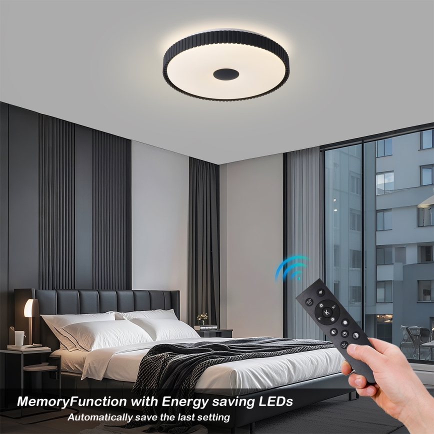 Brilagi - Ściemnialna lampa sufitowa CORVO LED/72W/230V 3000–6000K czarna śr. 50 cm + zdalne sterowanie