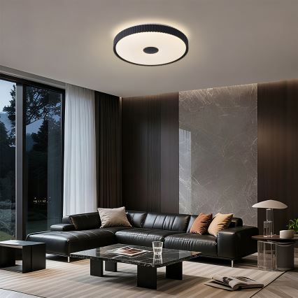 Brilagi - Ściemnialna lampa sufitowa CORVO LED/72W/230V 3000–6000K czarna śr. 50 cm + zdalne sterowanie
