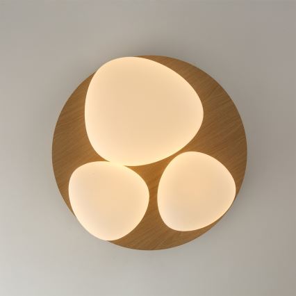 Brilagi - Plafon LED VISBY WOOD LED/36W/230V Ø 50 cm brązowy