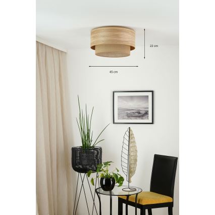 Brilagi - Plafon MONTANA BOHO 1xE27/15W/230V śr. 45 cm brązowy