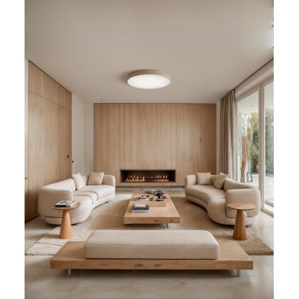 Brilagi - Plafon z czujnikiem CLARE 6xE27/24W/230V śr. 80 cm beżowy