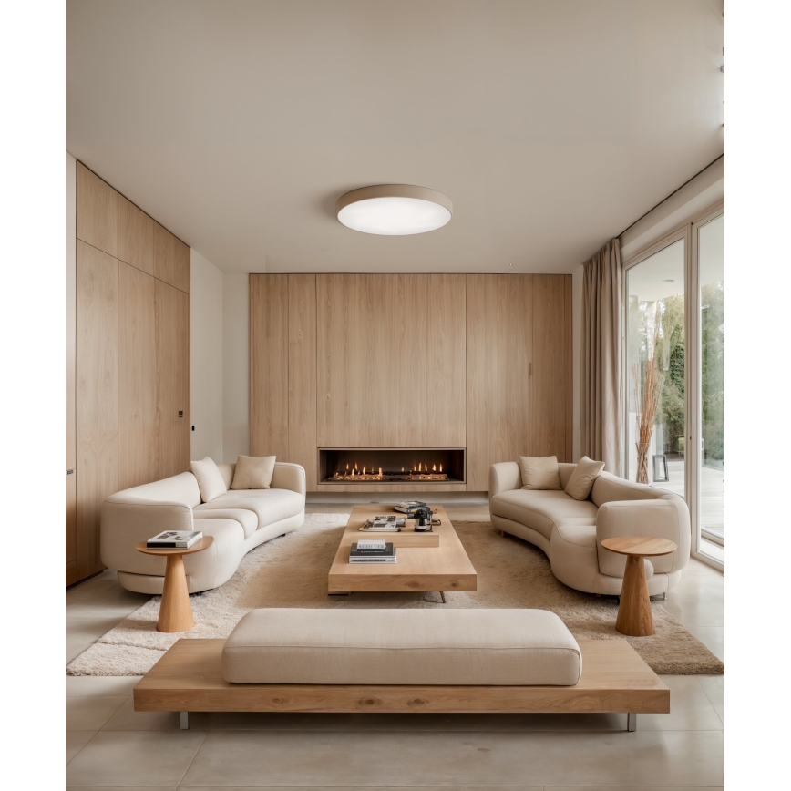 Brilagi - Plafon z czujnikiem CLARE 6xE27/24W/230V śr. 80 cm beżowy