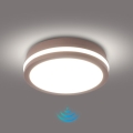 Brilagi - Plafon zewnętrzny LED z czujnikiem BENE LED/18W/230V śr. 21,5 cm brązowy IP54
