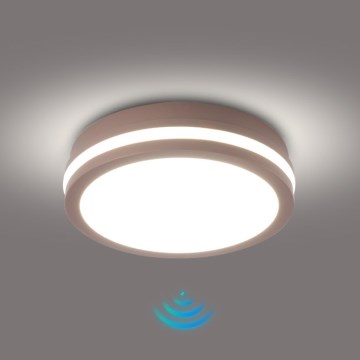 Brilagi - Plafon zewnętrzny LED z czujnikiem BENE LED/18W/230V śr. 21,5 cm brązowy IP54