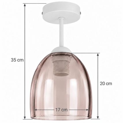 BRILAGI - LED Lampa sufitowa natynkowa RETRO GLASS 1xE27/60W/230V śr. 17 cm biały/dymny beż