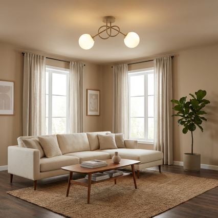 Brilagi - Przysufitowy żyrandol 2xE27/60W/230V beżowy/złoty