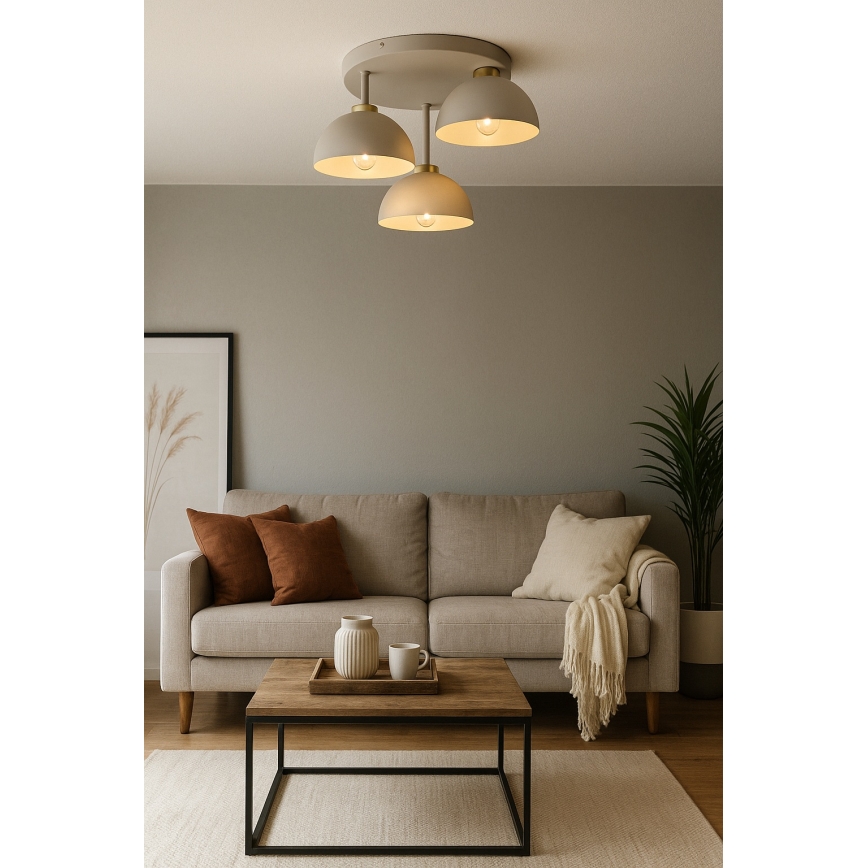Brilagi - Przysufitowy żyrandol 3xE27/60W/230V beżowy/złoty