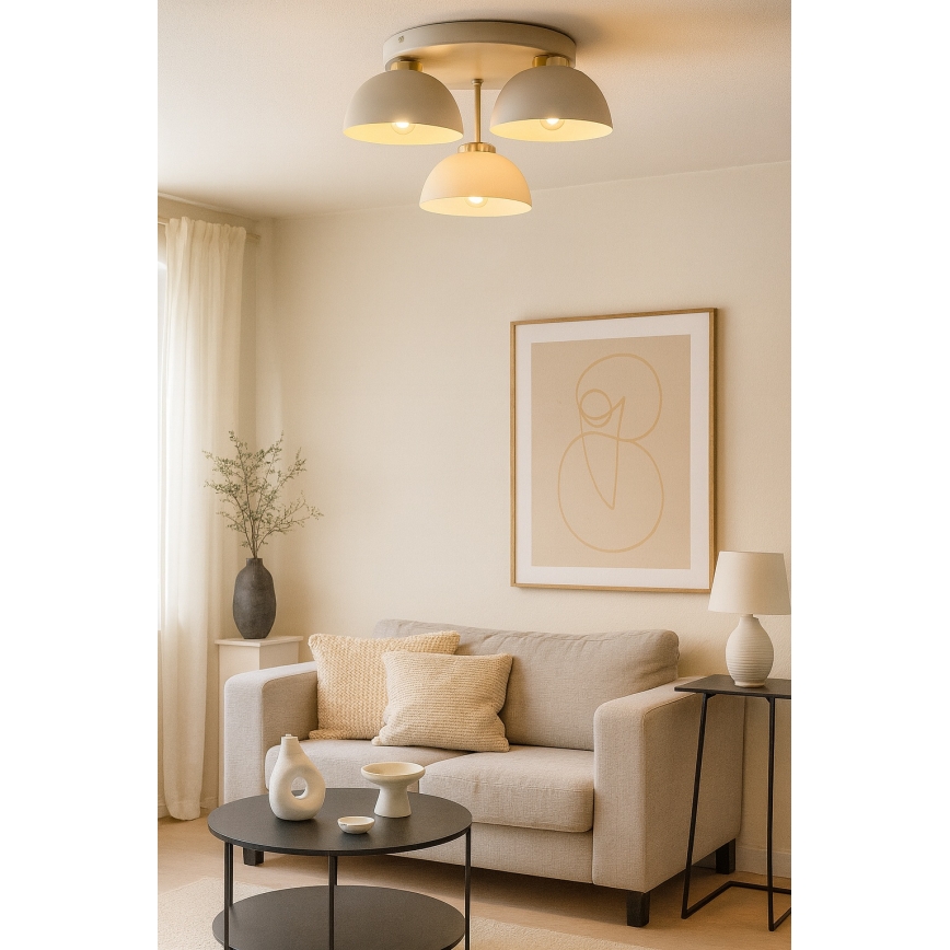 Brilagi - Przysufitowy żyrandol 3xE27/60W/230V beżowy/złoty