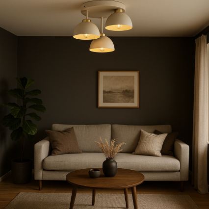 Brilagi - Przysufitowy żyrandol 3xE27/60W/230V beżowy/złoty