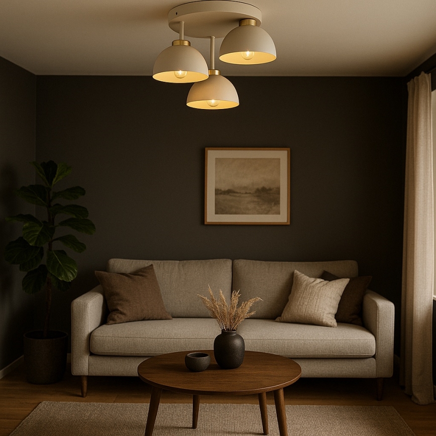 Brilagi - Przysufitowy żyrandol 3xE27/60W/230V beżowy/złoty