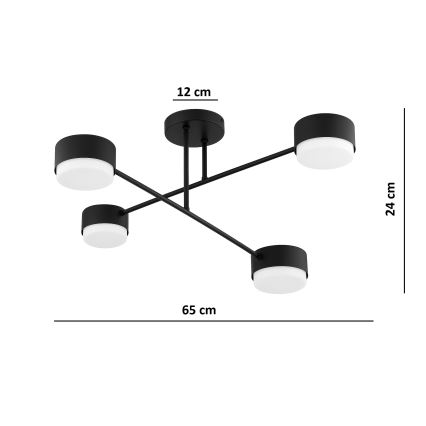 Brilagi - Przysufitowy żyrandol 4xGX53/12W/230V czarny