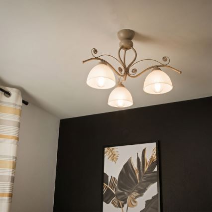 Brilagi - Przysufitowy żyrandol ANTICO MODERN 3xE27/60W/230V beżowy