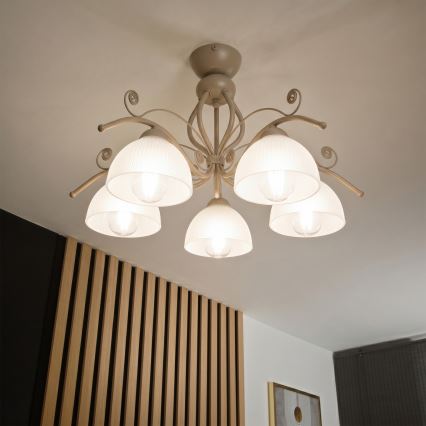 Brilagi - Przysufitowy żyrandol ANTICO MODERN 5xE27/60W/230V beżowy