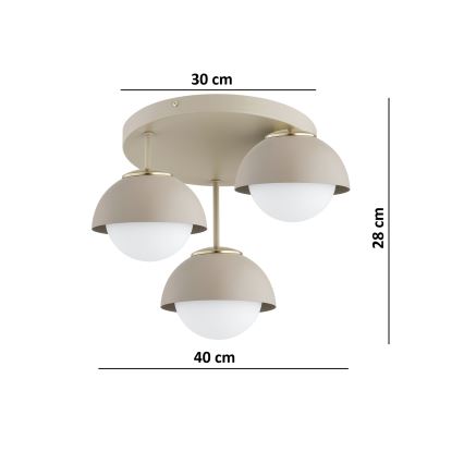 Brilagi - Przysufitowy żyrandol COSMO 3xE27/60W/230V beżowy/złoty