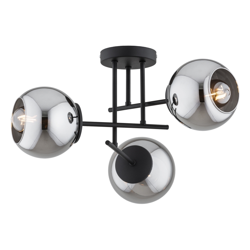 BRILAGI - Przysufitowy żyrandol DIOR 3xE27/60W/230V czarny/dymny szary