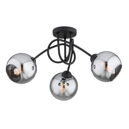 Brilagi - Przysufitowy żyrandol DIOR 3xE27/60W/230V czarny/przydymiony szary
